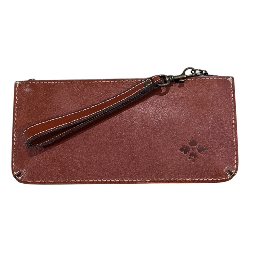 Patricia Nash Wristlet Brown Leather Clutch